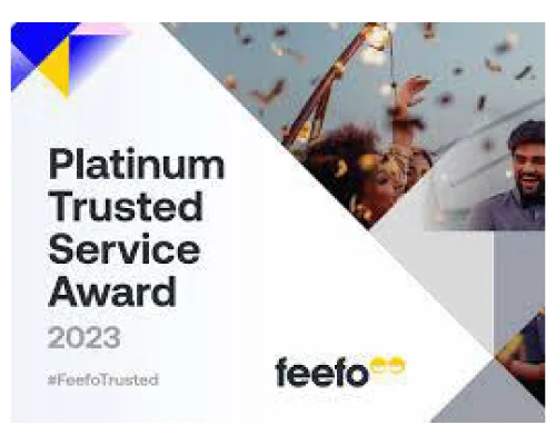 Platinum Trusted Service Award 2023  - Feefo