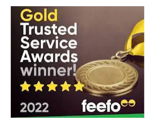 Gold Trusted Service Awards Winner - Feefo - 2022